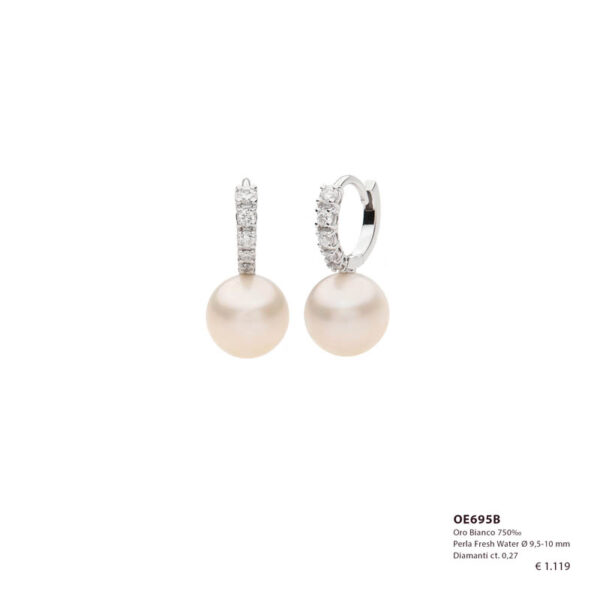 Orecchini con Perla Fresh Water Ø 9,5-10 mm