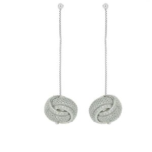 Orecchini in Argento 925 con file di zirconi bianchi - ZOR1273-LB