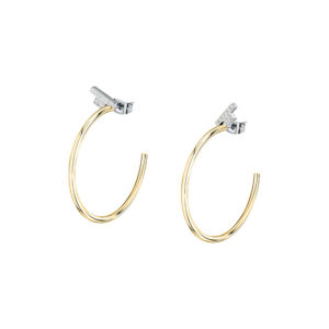 T-LOGO EAR.YG+SS T PAVE WHITE STONE 35MM